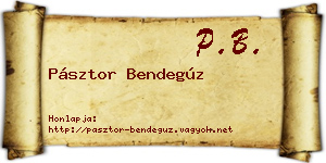 Pásztor Bendegúz névjegykártya